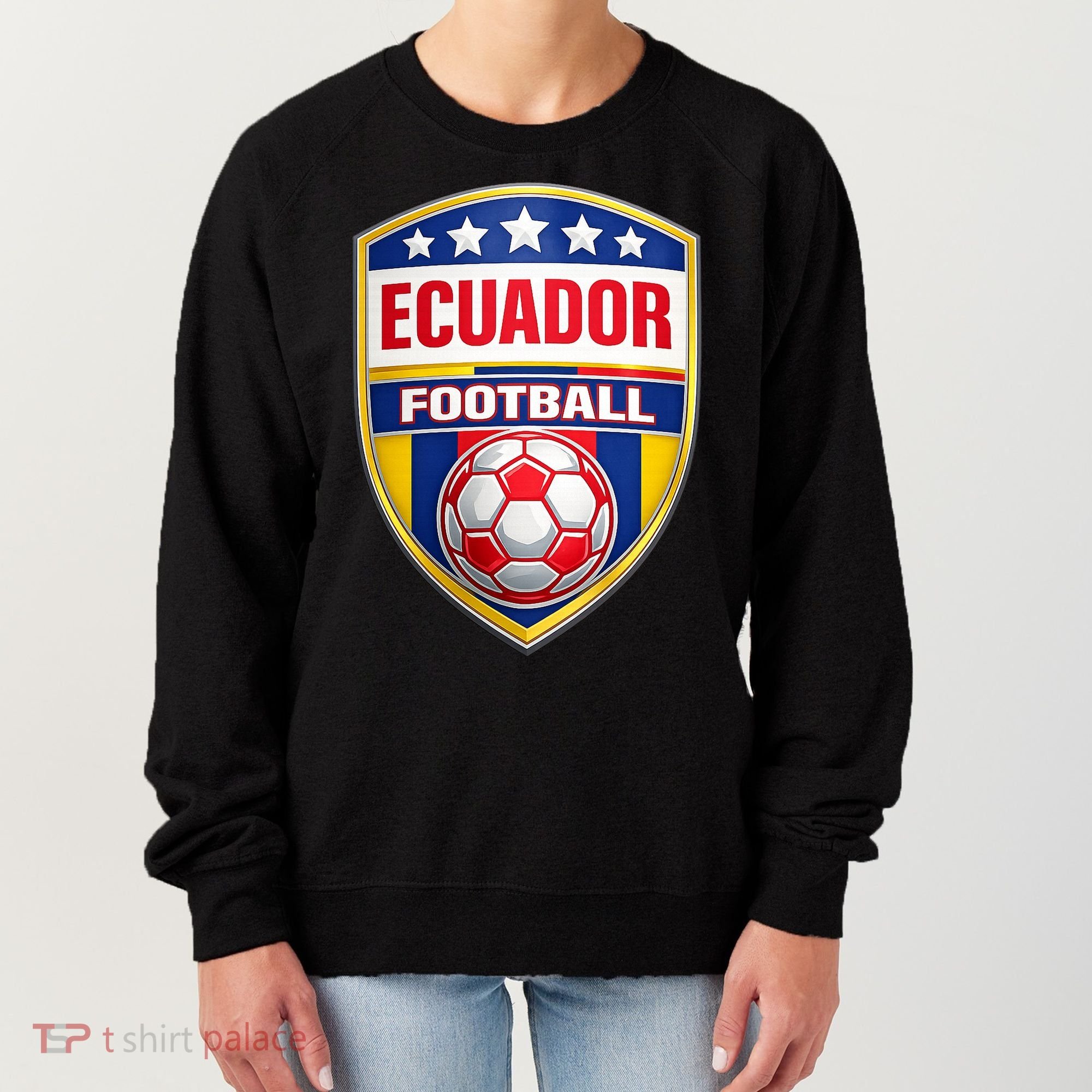Ecuador Football Crest Soccer Ball Badge Shield Women's Sweatshirt