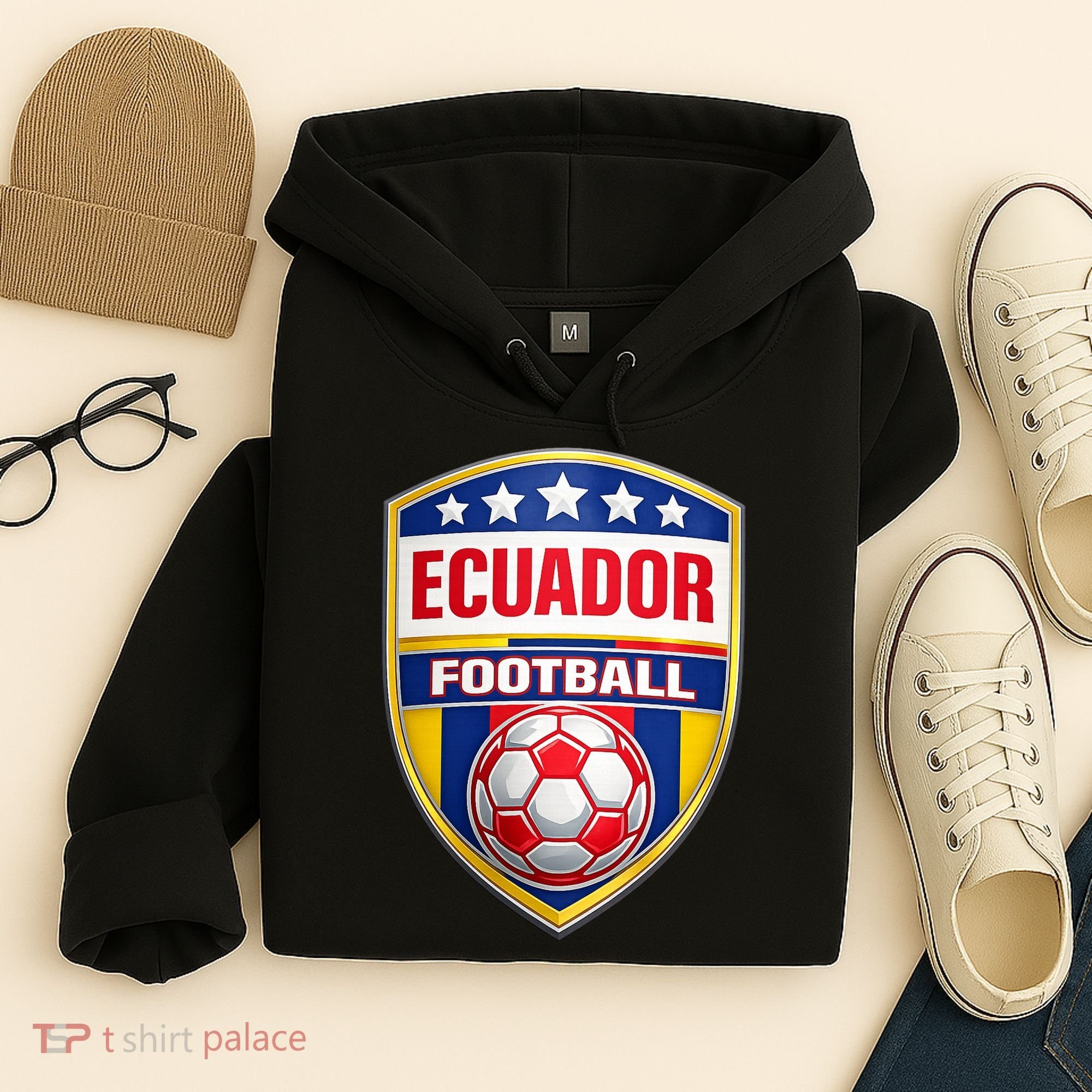 Ecuador Football Crest Soccer Ball Badge Shield Hoodie