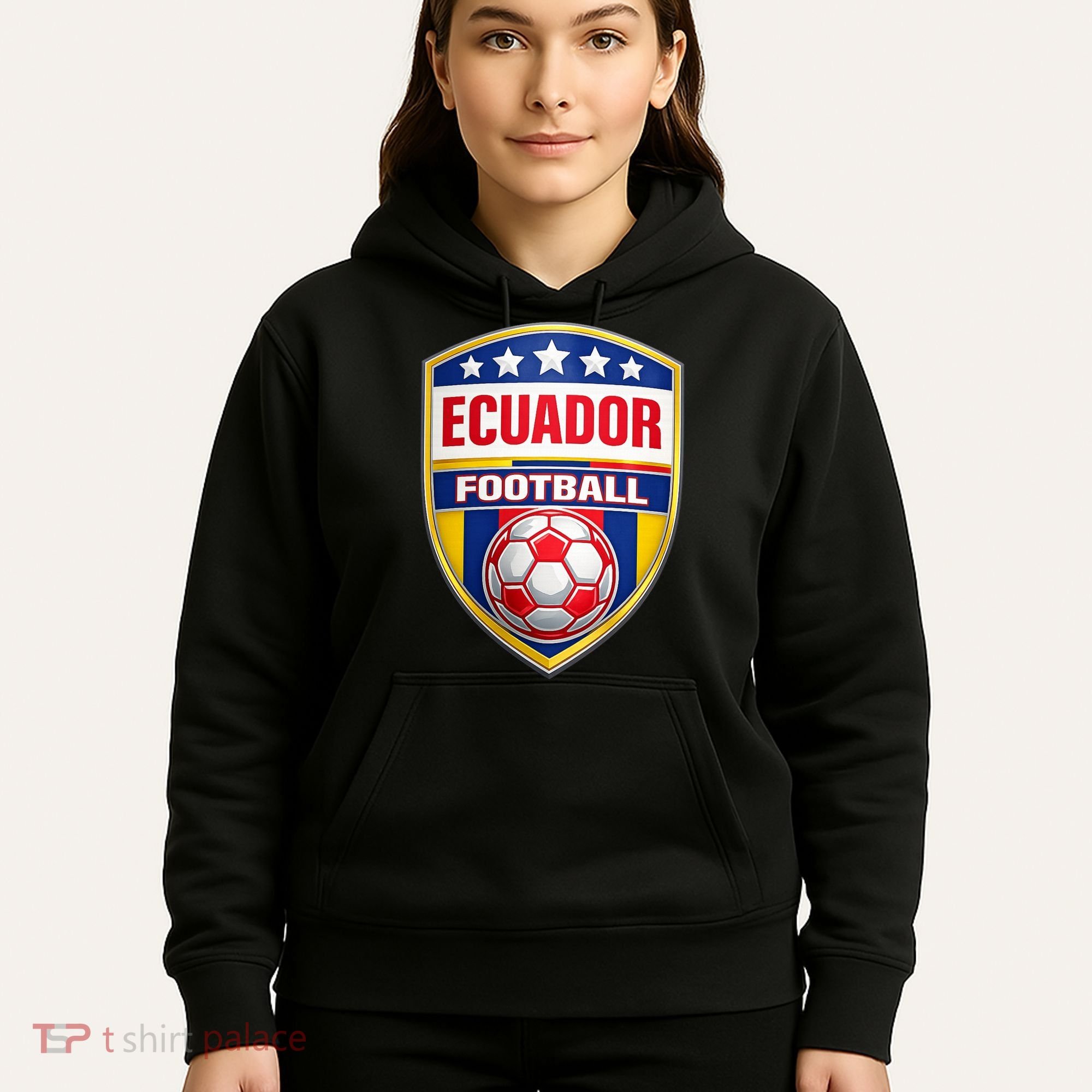 Ecuador Football Crest Soccer Ball Badge Shield Hoodie