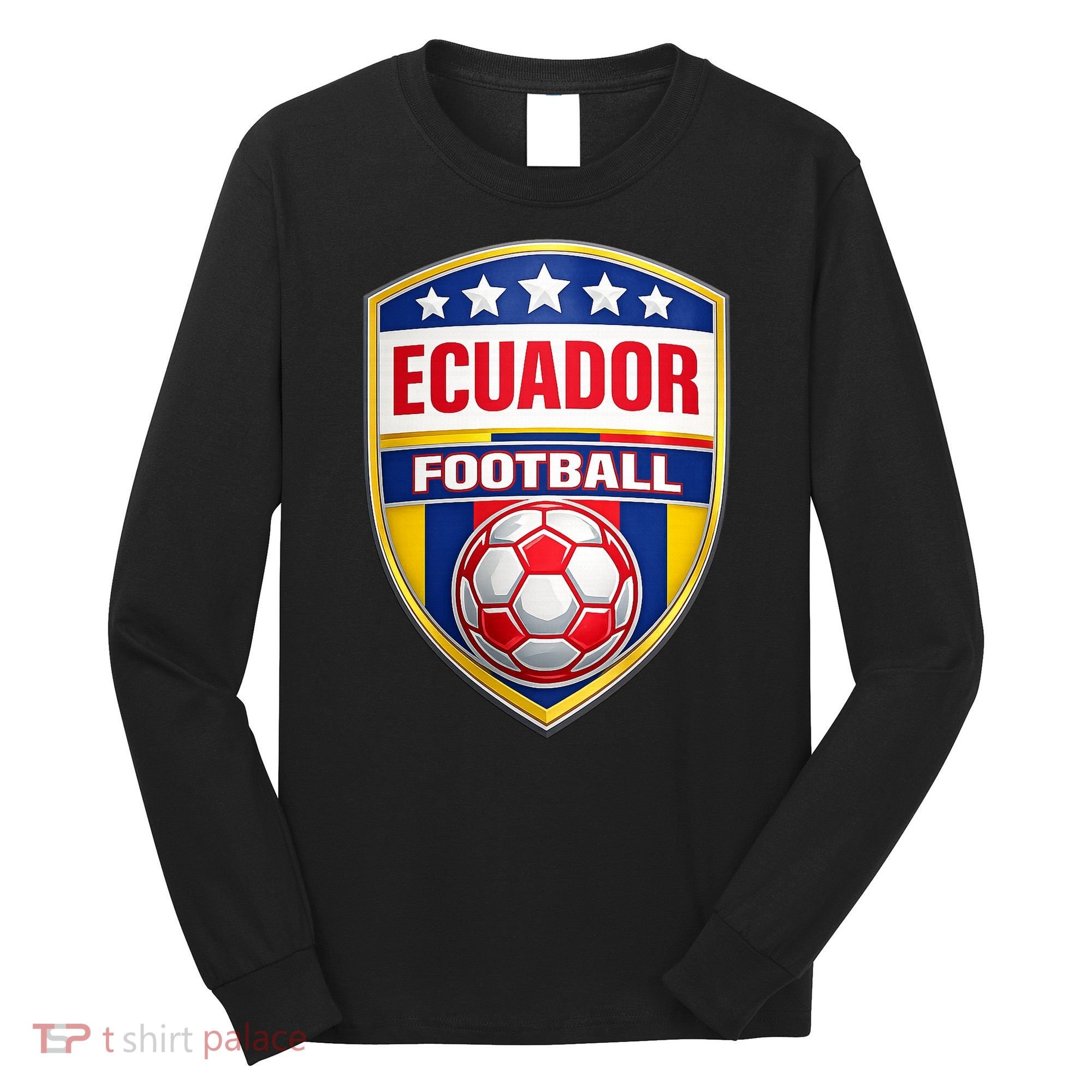 Ecuador Football Crest Soccer Ball Badge Shield Long Sleeve Shirt