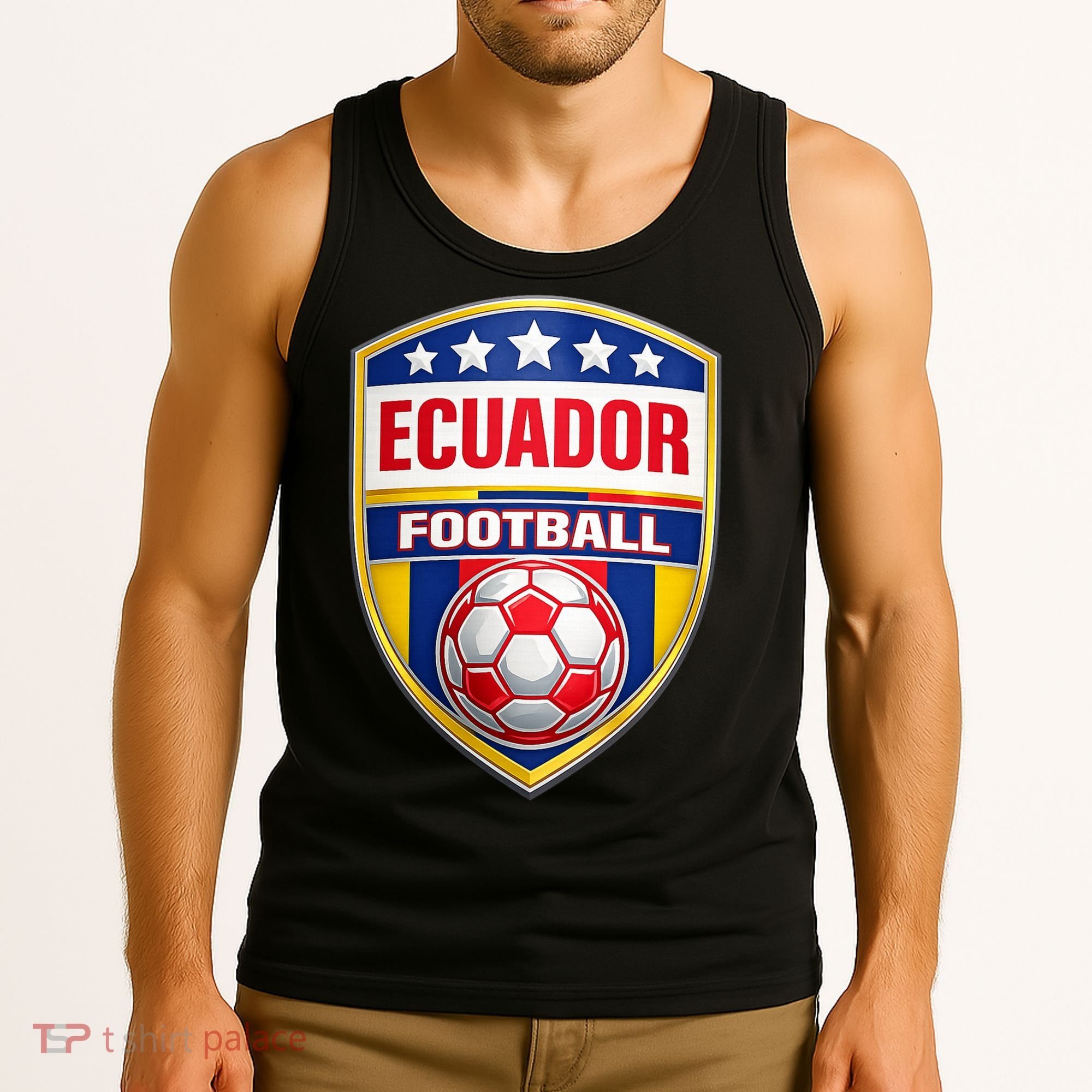 Ecuador Football Crest Soccer Ball Badge Shield Tank Top