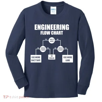 Engineering Flow Chart Kids Long Sleeve Shirt
