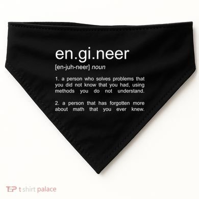 Engineer Funny Dictionary Definition Cute Gift USA-Made Doggie Bandana