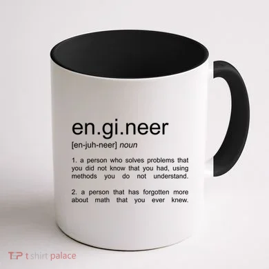 Engineer Funny Dictionary Definition Cute Gift Coffee Mug back