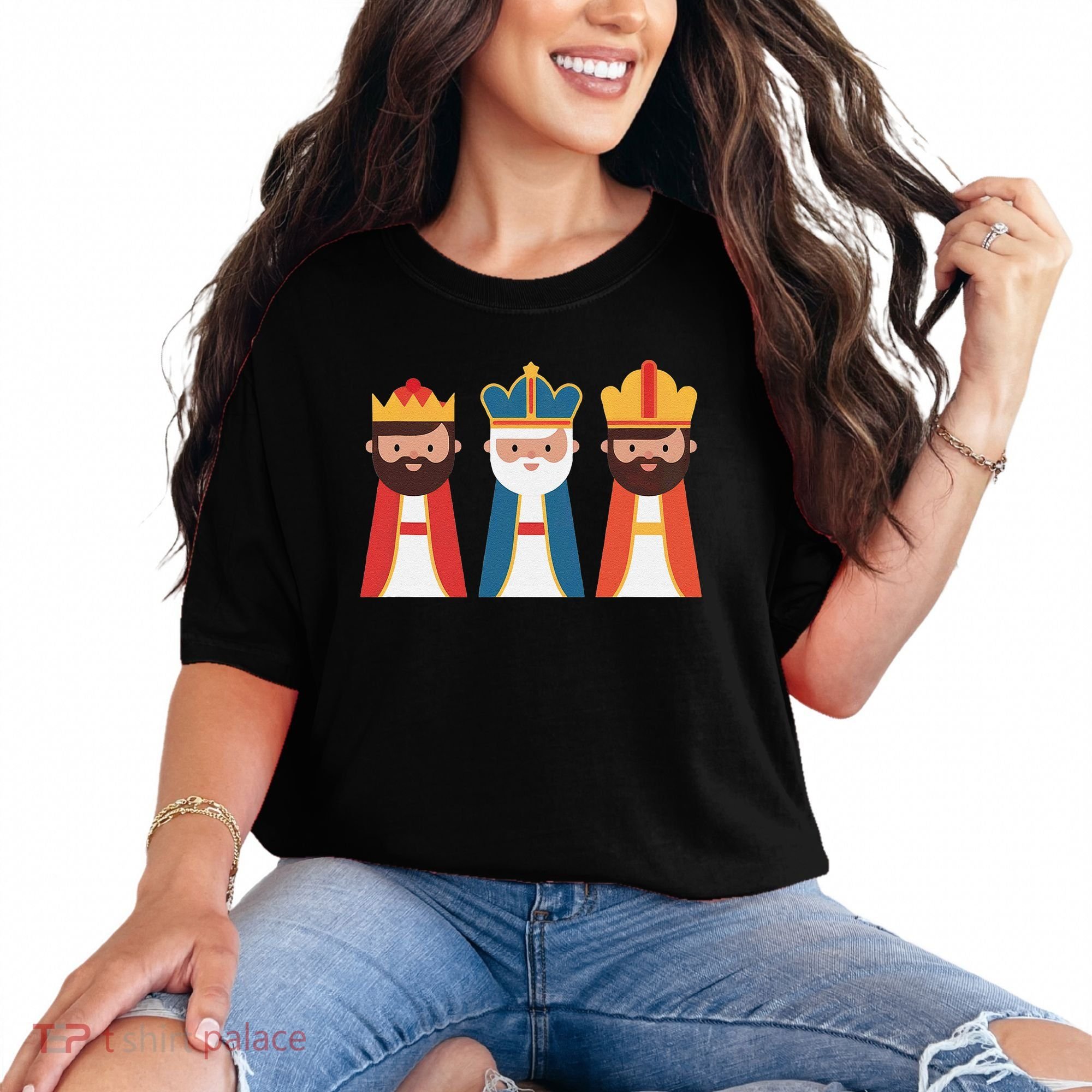 Epiphany Feliz Dia De Reyes Three Wise Happy Holy Kings Comfort Colors T-Shirt
