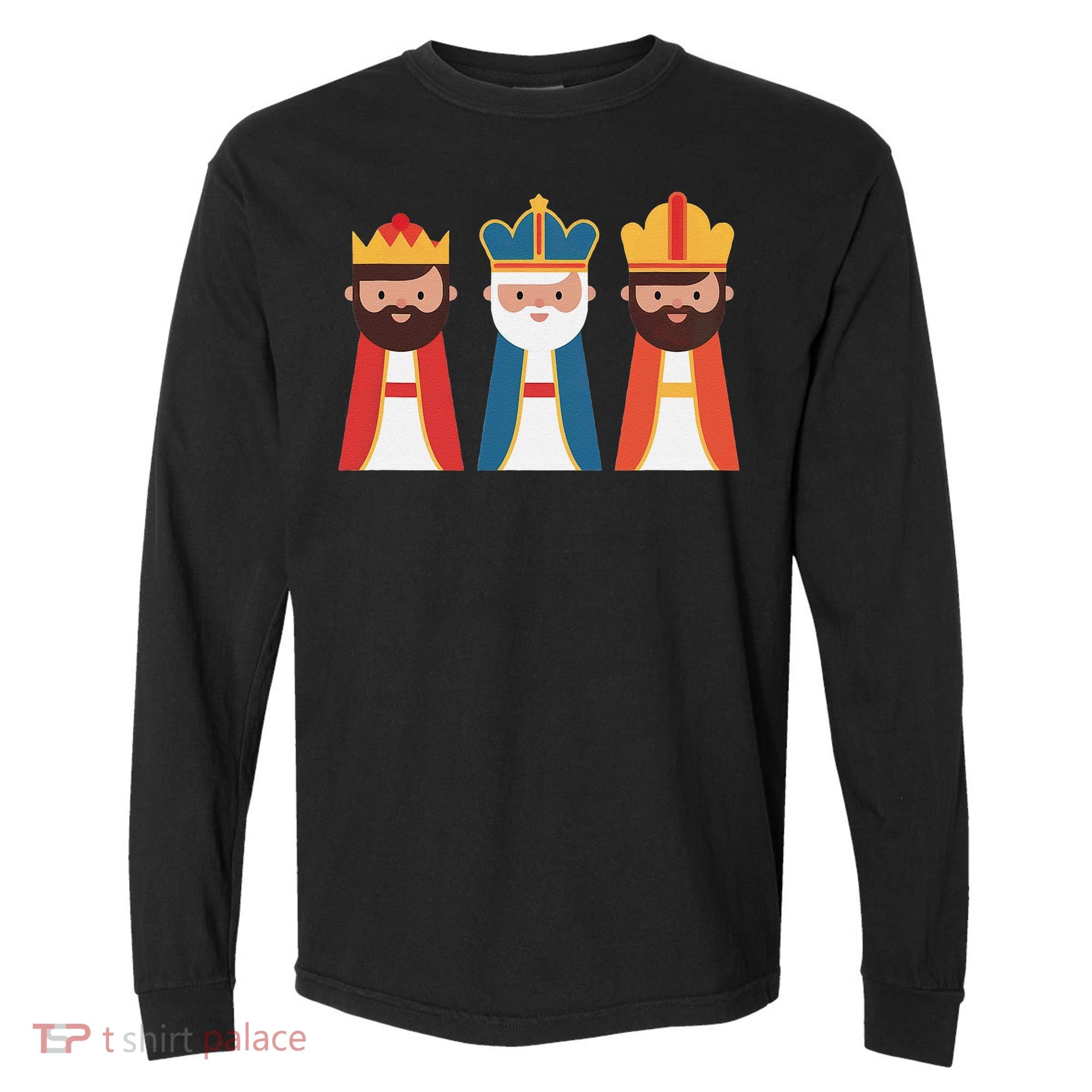 Epiphany Feliz Dia De Reyes Three Wise Happy Holy Kings Comfort Colors Heavyweight Long Sleeve T-Shirt