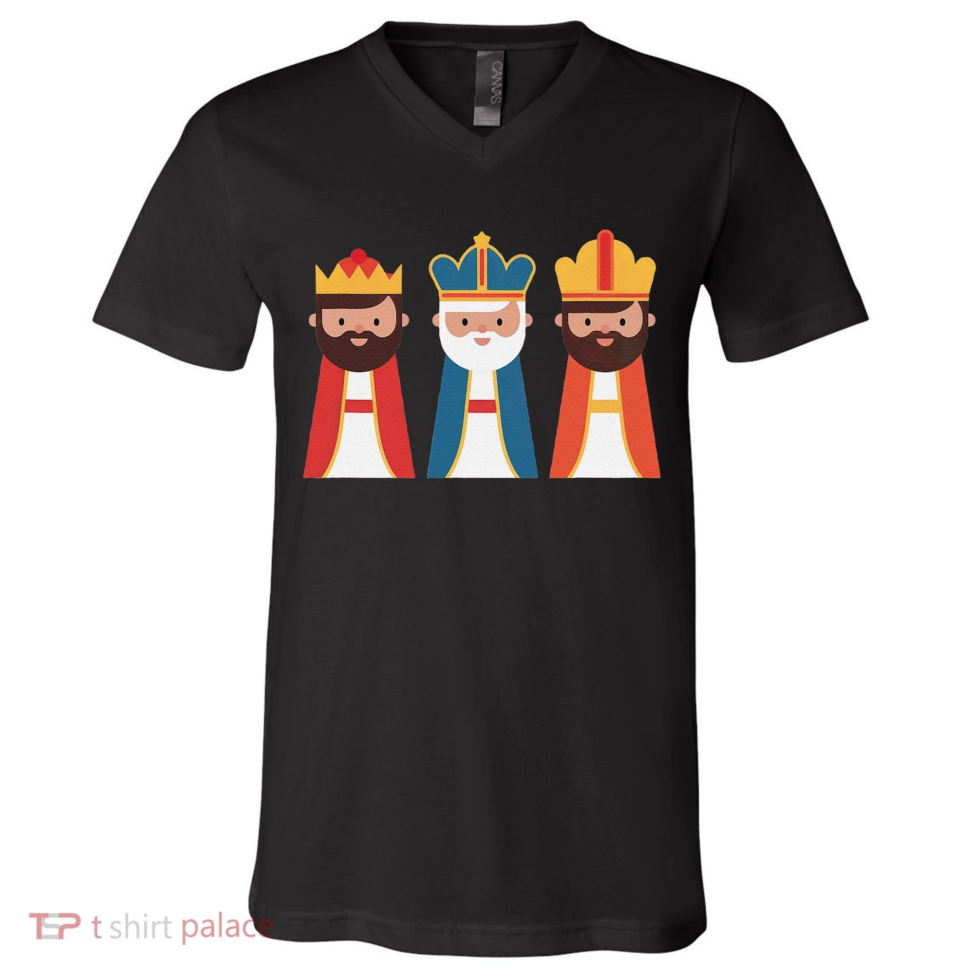 Epiphany Feliz Dia De Reyes Three Wise Happy Holy Kings V-Neck T-Shirt