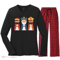 Epiphany Feliz Dia De Reyes Three Wise Happy Holy Kings Women's Long Sleeve Flannel Pajama Set  thumb 0