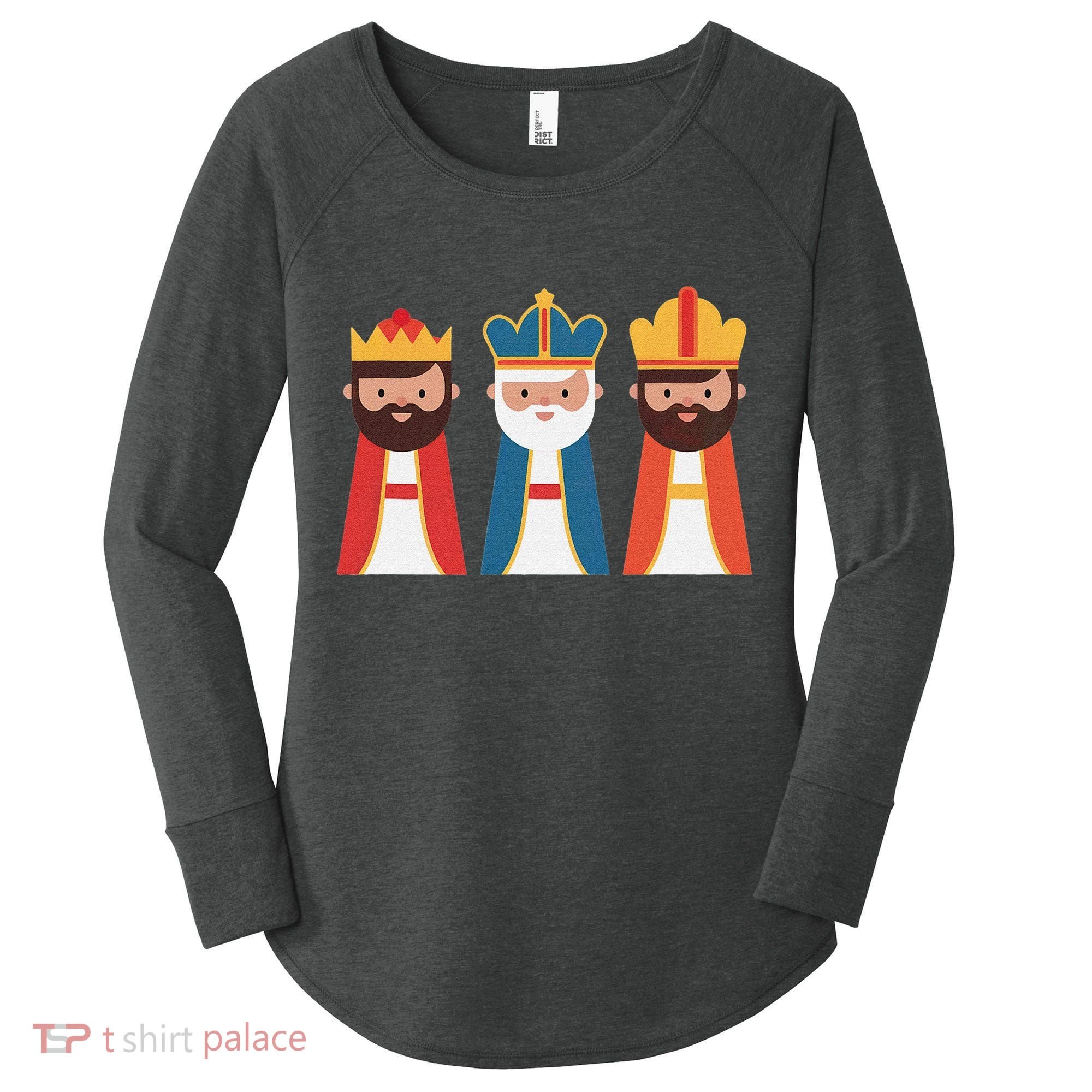 Epiphany Feliz Dia De Reyes Three Wise Happy Holy Kings Women's Perfect Tri Tunic Long Sleeve Shirt
