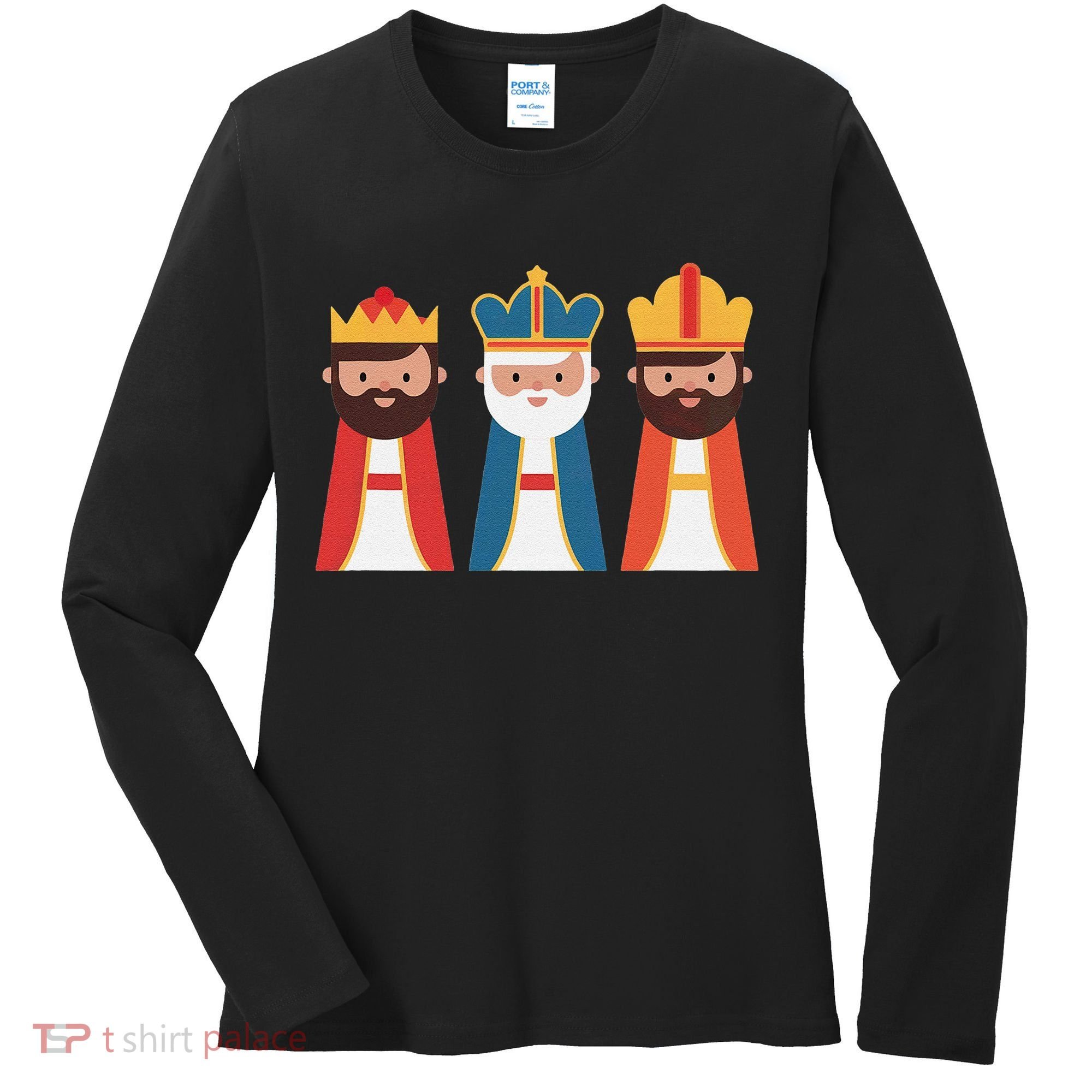 Epiphany Feliz Dia De Reyes Three Wise Happy Holy Kings Women's Long Sleeve Shirt