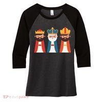 Epiphany Feliz Dia De Reyes Three Wise Happy Holy Kings Women's Tri-Blend 3/4-Sleeve Raglan Shirt thumb 0