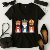 Epiphany Feliz Dia De Reyes Three Wise Happy Holy Kings Women's V-Neck T-Shirt thumb 2