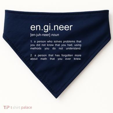 Engineer Funny Dictionary Definition USA-Made Doggie Bandana