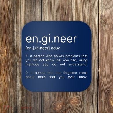 Engineer Funny Dictionary Definition Coaster