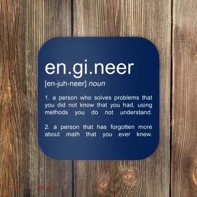 Engineer Funny Dictionary Definition Coaster