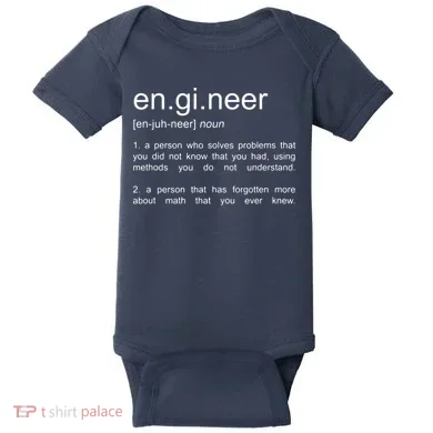 Engineer Funny Dictionary Definition Baby Bodysuit