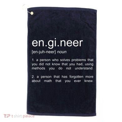 Engineer Funny Dictionary Definition Golf Towel