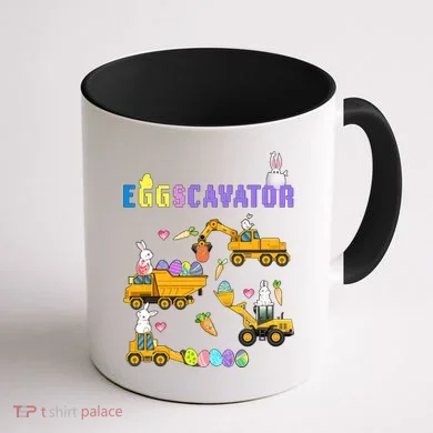 EggsCavator Funny Easter Egg Hunt Coffee Mug back