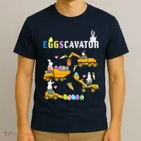 EggsCavator Funny Easter Egg Hunt T-Shirt thumb 3