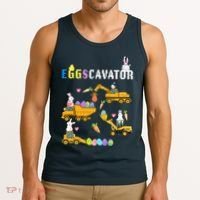 EggsCavator Funny Easter Egg Hunt Tank Top thumb 3