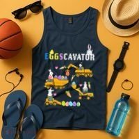 EggsCavator Funny Easter Egg Hunt Tank Top thumb 4