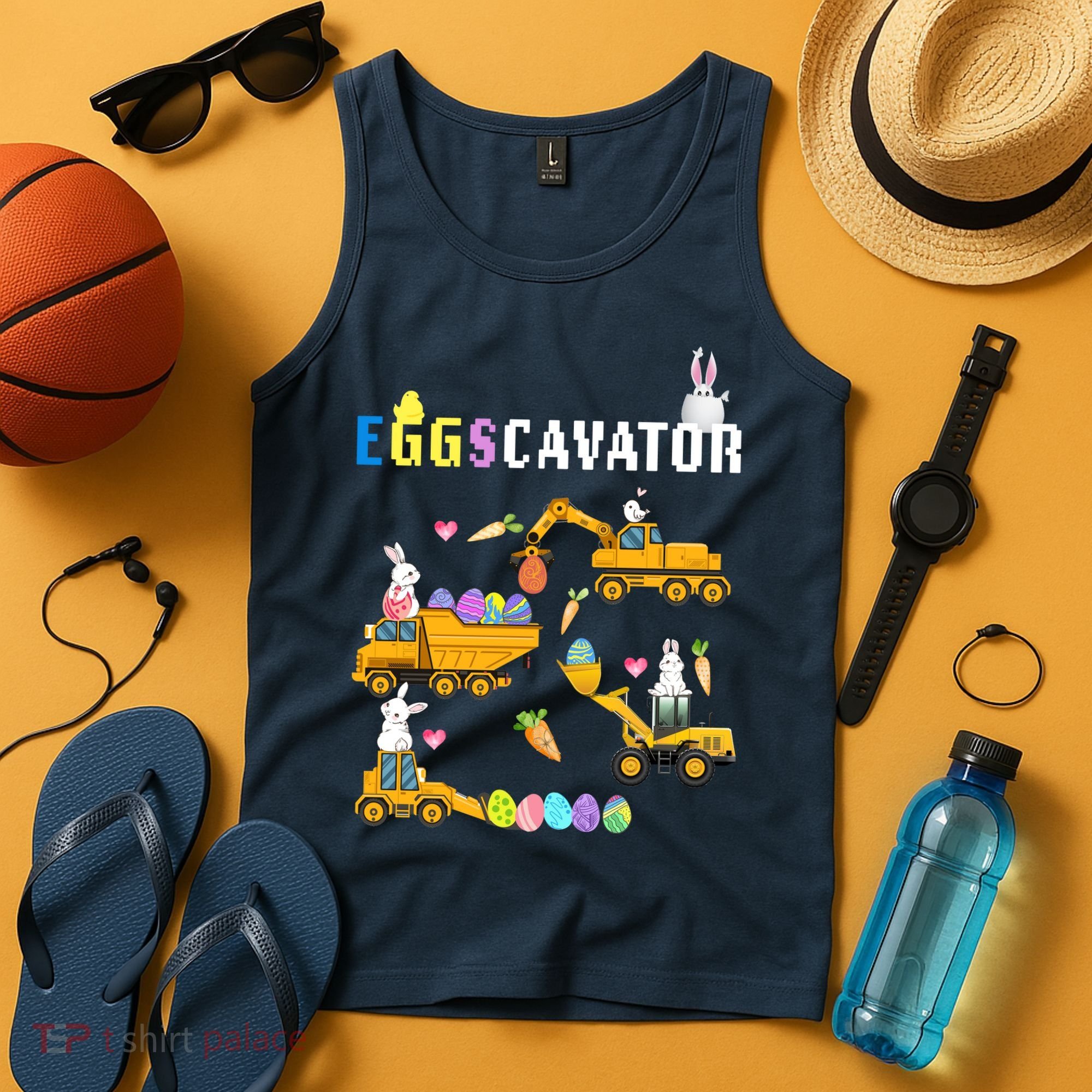 EggsCavator Funny Easter Egg Hunt Tank Top