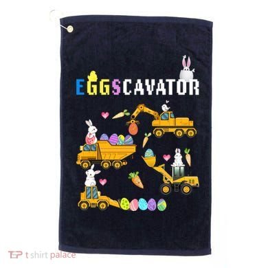 EggsCavator Funny Easter Egg Hunt Golf Towel