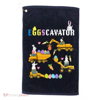 EggsCavator Funny Easter Egg Hunt Golf Towel