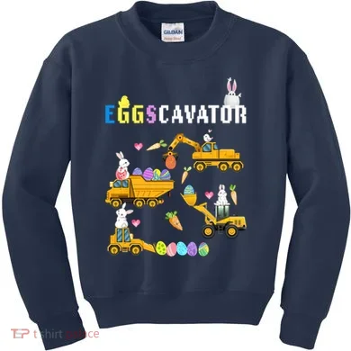 EggsCavator Funny Easter Egg Hunt Kids Sweatshirt