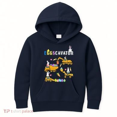 EggsCavator Funny Easter Egg Hunt Kids Hoodie