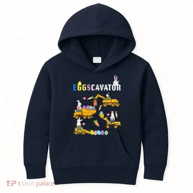 EggsCavator Funny Easter Egg Hunt Kids Hoodie