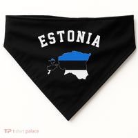 Estonian Flag Estonia USA-Made Doggie Bandana thumb 0