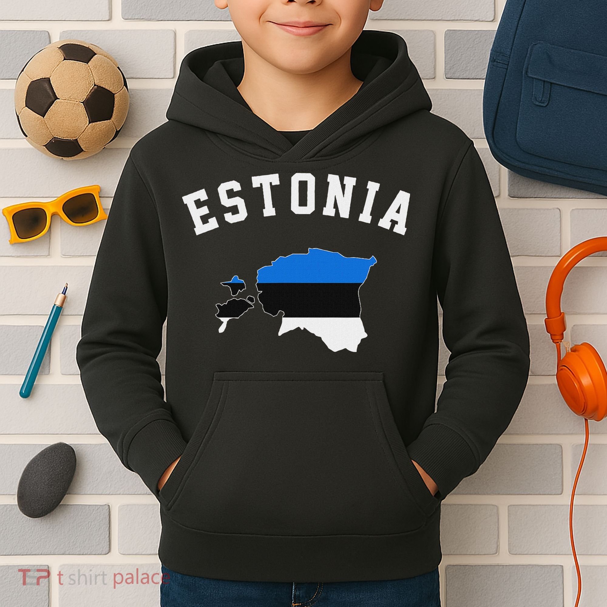 Estonian Flag Estonia Kids Hoodie