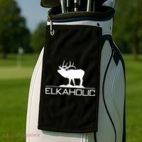 Elkaholic Funny Elk Hunting Gift Golf Towel thumb 2