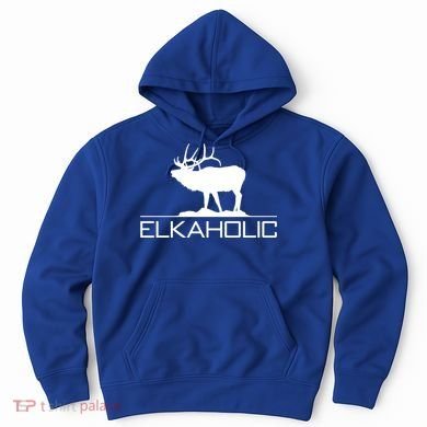 Elkaholic Funny Elk Hunting Gift Hoodie