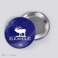 Elkaholic Funny Elk Hunting Gift Button thumb 0