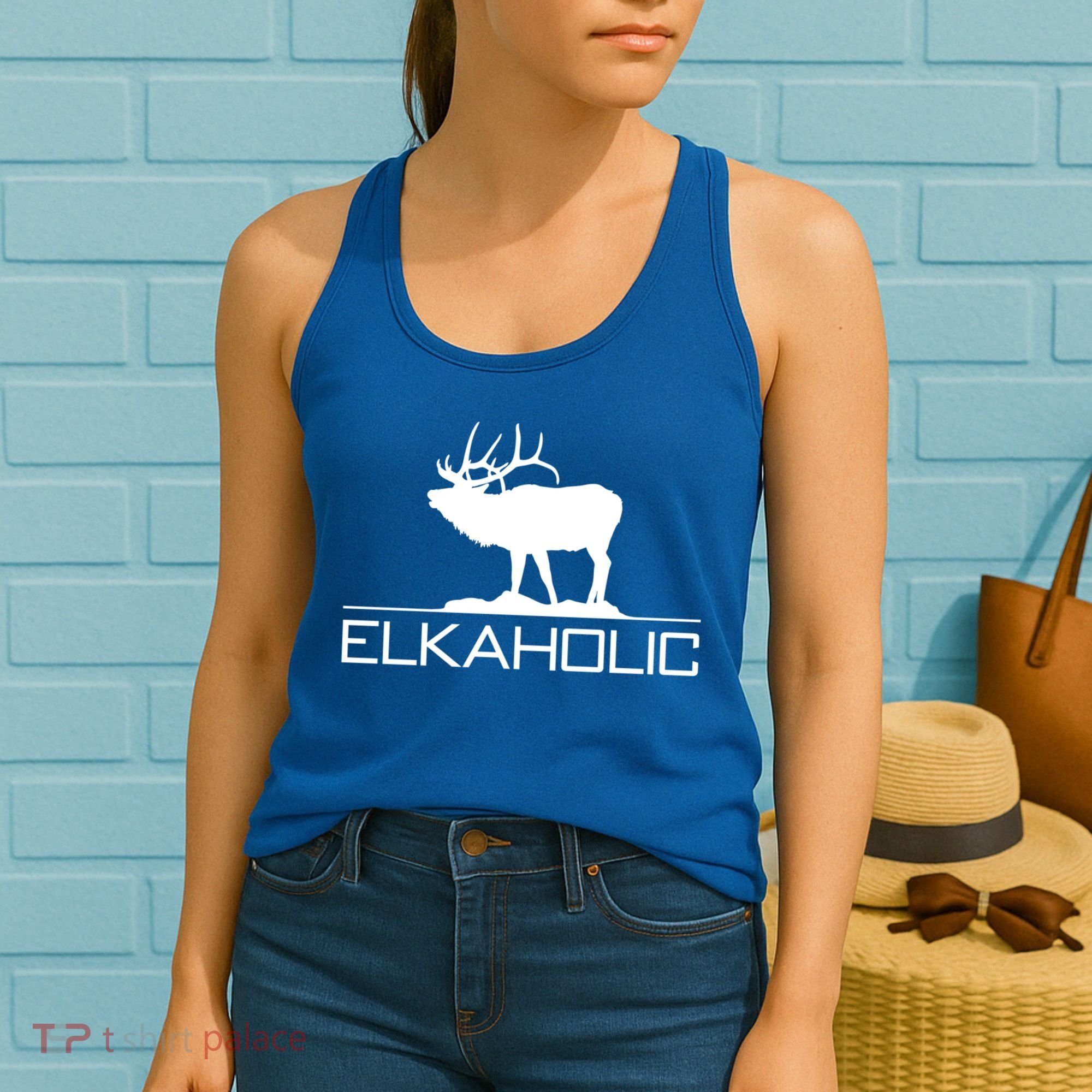 Elkaholic Funny Elk Hunting Gift Women's Tank Top