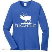 Elkaholic Funny Elk Hunting Gift Women's Long Sleeve Shirt thumb 0