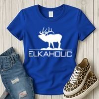 Elkaholic Funny Elk Hunting Gift Women's T-Shirt thumb 3