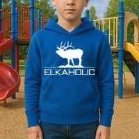 Elkaholic Funny Elk Hunting Gift Kids Hoodie thumb 2
