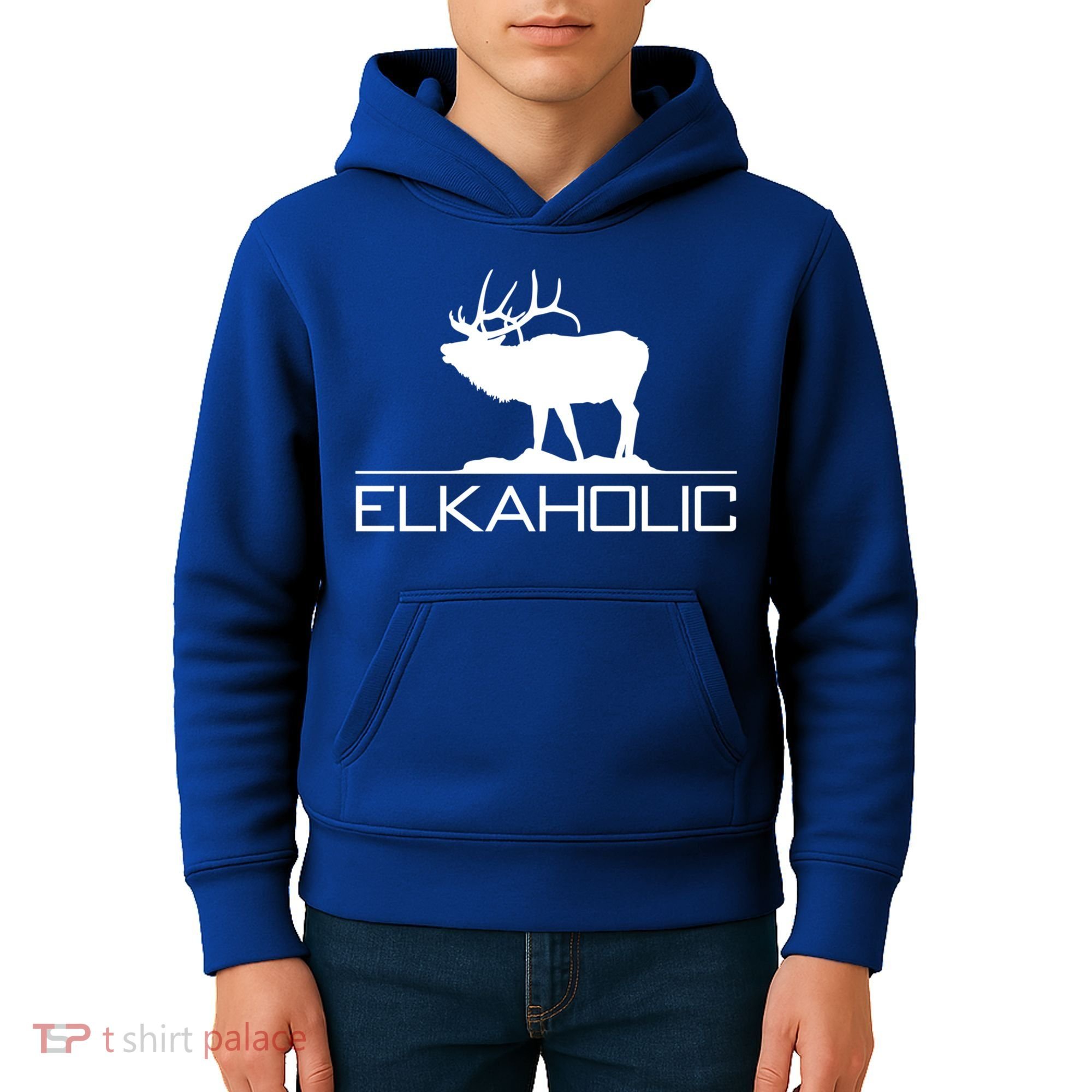 Elkaholic Funny Elk Hunting Gift Kids Hoodie