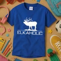Elkaholic Funny Elk Hunting Gift Kids T-Shirt thumb 3