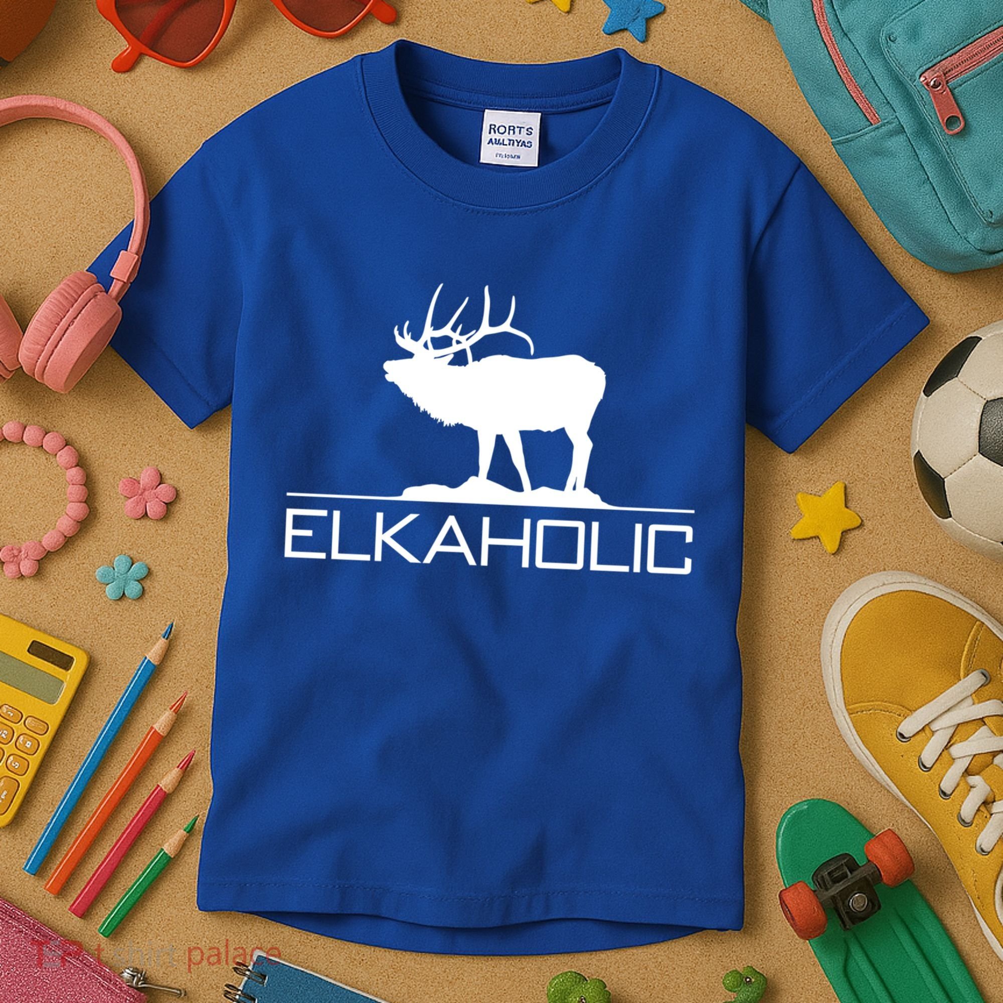 Elkaholic Funny Elk Hunting Gift Kids T-Shirt