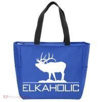 Elkaholic Funny Elk Hunting Gift Tote Bag thumb 0