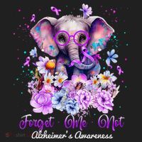 Elephant Flower Forget Me Not Alzheimers Awareness Month Women's Sweatshirt thumb 2