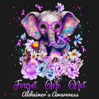 Elephant Flower Forget Me Not Alzheimers Awareness Month Polo thumb 3