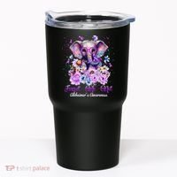 Elephant Flower Forget Me Not Alzheimers Awareness Month Tumbler thumb 0