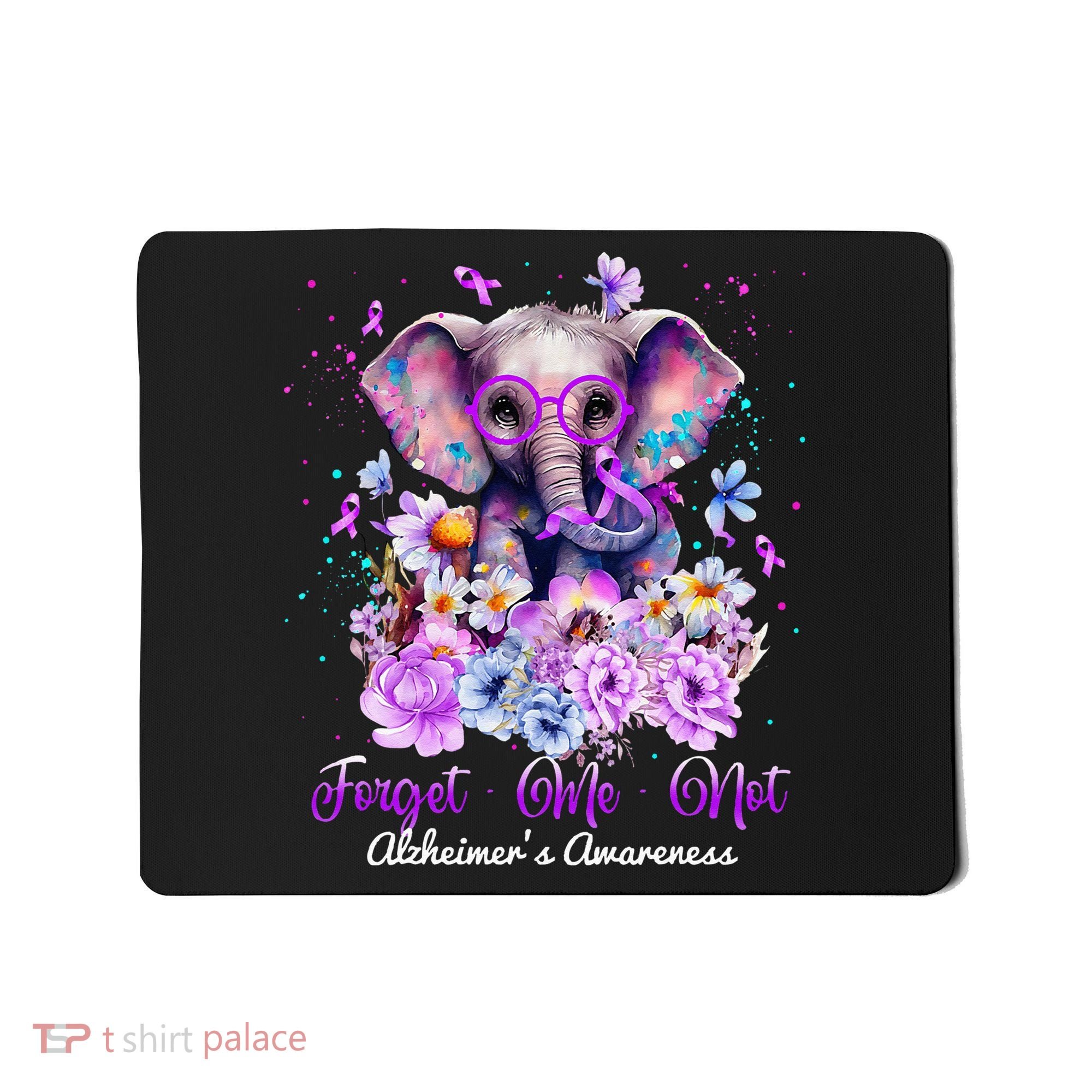 Elephant Flower Forget Me Not Alzheimers Awareness Month Mousepad