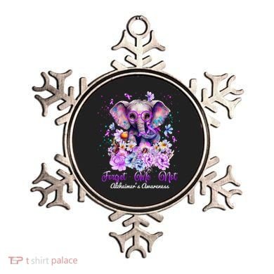 Elephant Flower Forget Me Not Alzheimers Awareness Month Ornament