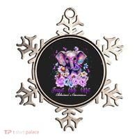 Elephant Flower Forget Me Not Alzheimers Awareness Month Ornament thumb 0